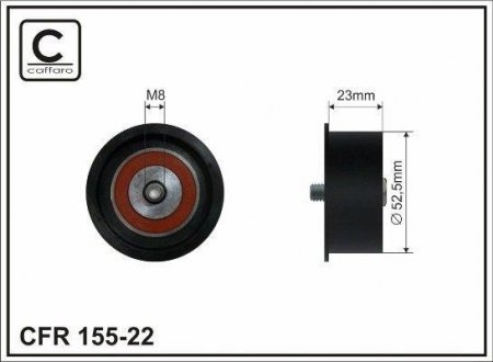 (52.5x8x23) Ролiк промiжуточний. Opel Zafira 1.6-1.8 98- CAFFARO 15522 (фото 1)