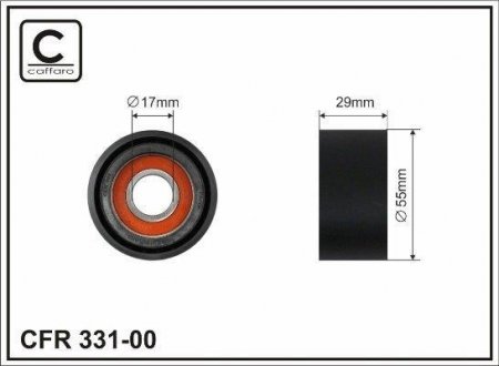 (сам ролик)Натяжник паса BMW 1 (E81,E82/E87/E88), 3 (E90/E91/E92/E93), 5 (E60/E61), 7 (F01, F02), X3 (E83) 2.0D/3.0D 09.04- CAFFARO 33100 (фото 1)