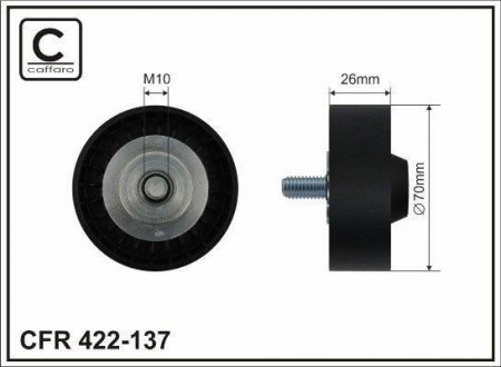 70x10x26 Ролік паска генерат. BMW E60/65/66 4,0-4,5i 01- CAFFARO 422137 (фото 1)