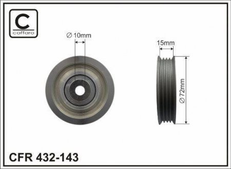 Rolka 72x12x15 metal CAFFARO 432143 (фото 1)