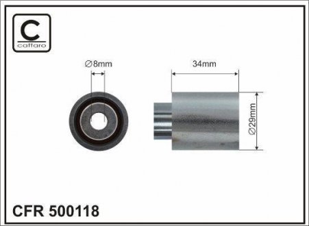 29x8x34 metal Ролiк натягу Audi A6 3.7/4.2 A8 99 - CAFFARO 500118 (фото 1)