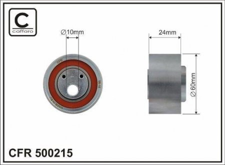 60x10x24 metal Натяжний ролік Audi 100/A6 2,5TDI 94- CAFFARO 500215 (фото 1)