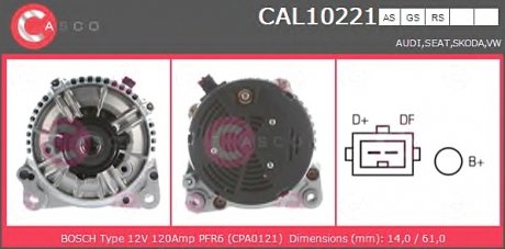 Генератор CASCO CAL10221AS (фото 1)