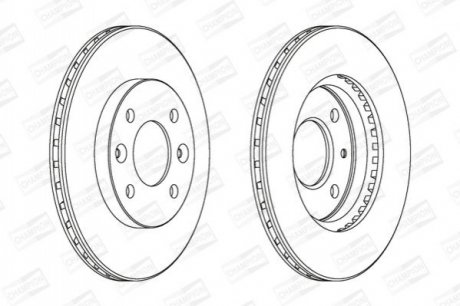 RENAULT диск гальмівний передн(вент).R11,19,21,Clio,Kangoo,Megane CHAMPION 561336CH (фото 1)