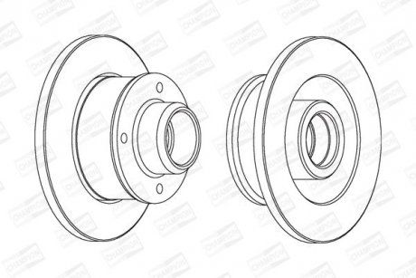 VW диск гальмівний задній Golf,Passat,Vento CHAMPION 561460CH-1 (фото 1)