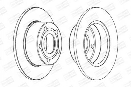 VW диск гальмівний задн.Audi 100/A6,Passat Skoda Superb CHAMPION 561549CH (фото 1)