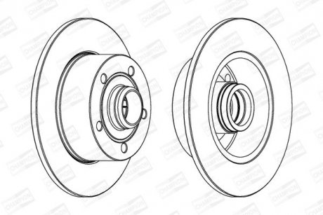 VW Диск тормозной задн.Audi A4 94- (245*10) CHAMPION 561982CH1 (фото 1)