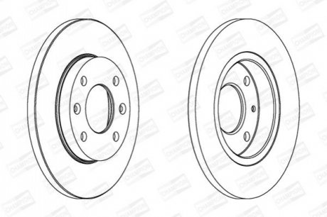 CITROEN диск гальмівний передній Xsara 97-,Peugeot 206 98- CHAMPION 562055CH (фото 1)