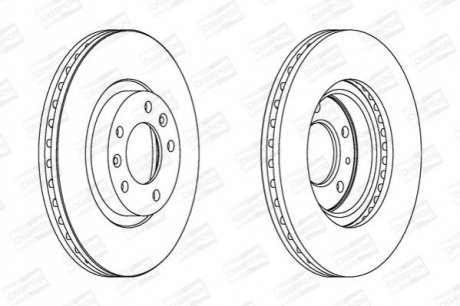 PEUGEOT диск гальмівний передн.407 04- CHAMPION 562126CH (фото 1)