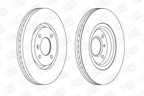 CITROEN гальмівний диск передній С4,Berlingo,C5,PEUGEOT 207,307,308 CHAMPION 562129CH (фото 1)