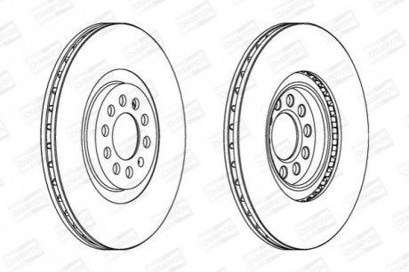 VW диск гальмівний передній Audi A3,Golf IV,Skoda SuperB 99- CHAMPION 562132CH (фото 1)