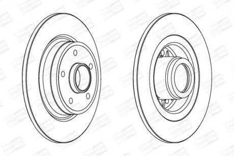 RENAULT Диск тормозной задн.(без подш!!!) Laguna 01- CHAMPION 562184CH1 (фото 1)