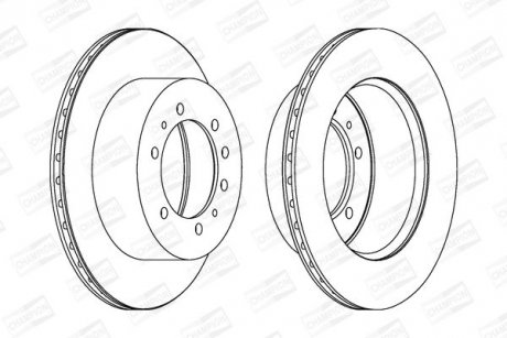 NISSAN Диск тормозной задн.Patrol 2.8/4.2 88- CHAMPION 562223CH1 (фото 1)