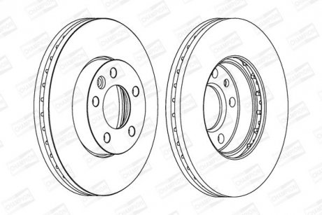 VW Диск тормозной передн.16 T5 1.9Tdi 2.5Tdi 2.0i 03-,Touareg CHAMPION 562234CH1 (фото 1)