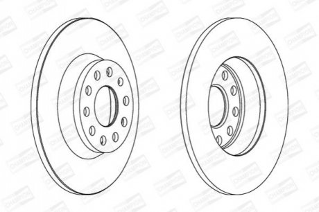 VW диск гальмівний задн.Golf V,Passat 06-,Touran CHAMPION 562258CH (фото 1)