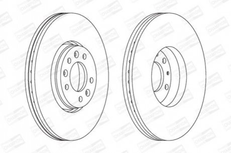 CITROEN гальмівний диск передн. Jumpy,C5 III 08-,Fiat scudo,Peugeot 407,508,Expert 07- CHAMPION 562622CH (фото 1)