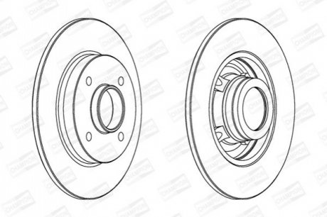 CITROEN диск гальмівний задн.C3,C4 Peugeot 207,307 CHAMPION 562938CH-1 (фото 1)