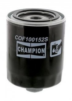 VW фільтр масляний H=128mm Audi 100 2,0TD/2,4D 8/89-2,5TDI -11/90A6,T4 1,9D/TD 82- CHAMPION COF100152S (фото 1)