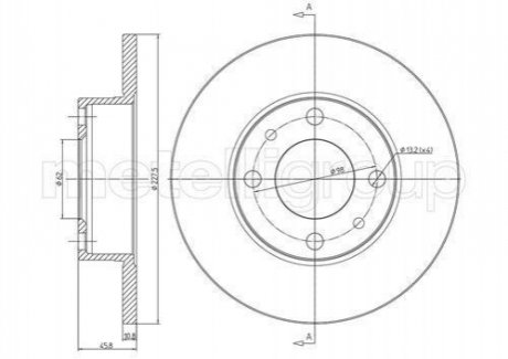 Диск тормозной перед. FIAT Uno, Regata, Ritmo SEAT Ibiza (227*10,8) CIFAM 800-014 (фото 1)