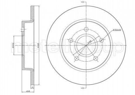 Тормозной диск зад. Focus II 04-/C-MAX 07- (265x11) CIFAM 800-688C (фото 1)