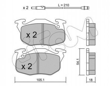 Гальмівні колодки перед. CITROEN Saxo PEUGEOT 1xx/2xx/3xx/4x CIFAM 822-037-0 (фото 1)