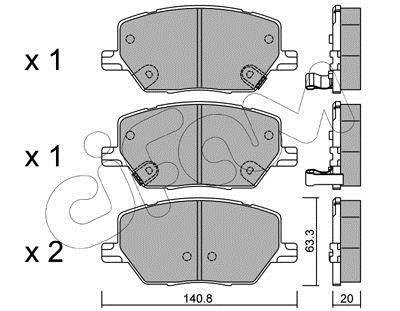 JEEP Гальмівні колодки передние COMPASS 1.3 20-, COMPASS 1.4 17-, RENEGADE SUV 1.4 14- CIFAM 822-1001-0 (фото 1)