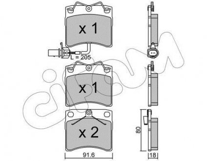 VW Тормозные колодки передн.T4 90- CIFAM 822-163-2 (фото 1)