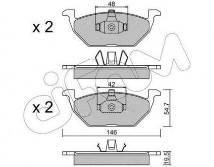 VW Колодки торм.передн.Golf-IV 1.6/1.9TD,Audi A3 CIFAM 822-211-1 (фото 1)