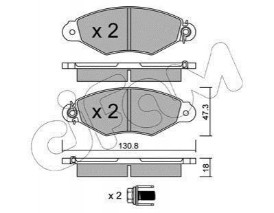 Гальмівні колодки перед. Kangoo 97-08 (Bosch) (з датчиком) CIFAM 822-253-0 (фото 1)