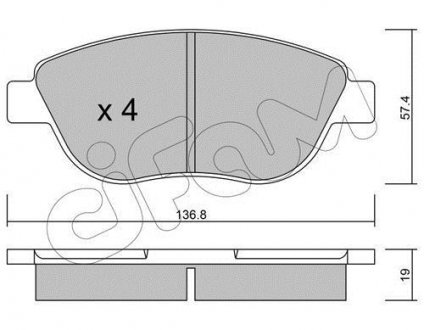 PEUGEOT гальмівні колодки дискові 307 01-,Citroen Berlingo,Fiat Doblo CIFAM 822-322-1 (фото 1)