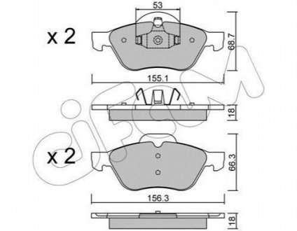 RENAULT колодки гальмівні передние Laguna II,III,Megane II,Scenic II 1.5dCi/2.0 16V 01- CIFAM 822-335-0 (фото 1)