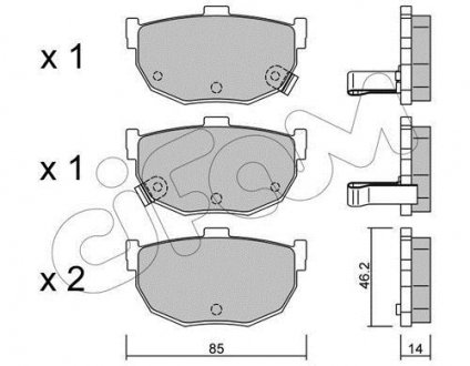 KIA Колодки тормозные задні дисковые Cerato,Hyundai CIFAM 822-362-0 (фото 1)