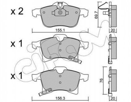 OPEL гальмівні колодки передн.Astra F/G/ H,Combo,Corsa E,Meriva 1.4-2.0 04- CIFAM 822-539-0 (фото 1)