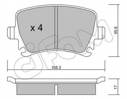 VW гальмівні колодки задн. Audi A3 03-Golf V, Caddy III, TouranSkoda Octavia CIFAM 822-553-0 (фото 1)