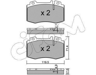 Гальмівні колодки перед MB C32 AMG/E320-500 01> CIFAM 822-563-5 (фото 1)
