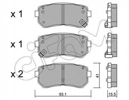 Колодки гальмівні задн. Accent/Ceed/Cerato/Creta/i20 (05-21) CIFAM 822-725-0 (фото 1)