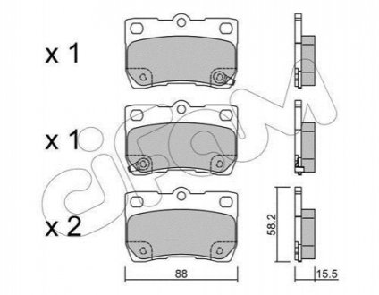 Гальмівні колодки зад. Lexus GS 05-/IS 05- (NBK) CIFAM 822-761-0 (фото 1)