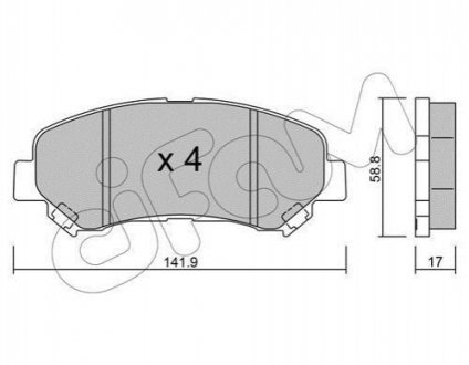 Гальмівні колодки перед. QASHQAI I/QASHQAI II/ X-TRAIL 1.5D-2.5 07- CIFAM 822-792-0 (фото 1)