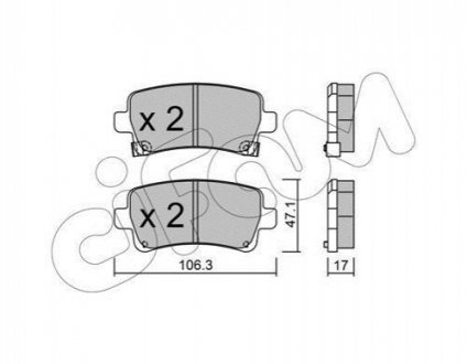 Гальмівні колодки задние Opel Insignia 08- (TRW) CIFAM 822-844-0 (фото 1)