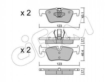 BMW колодки гальм. задн. F30/F31/F34/F35/F80/X3(F25) CIFAM 822-962-0 (фото 1)