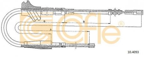 Трос ручного гальма Audi 100 92- (барабанные) COFLE 104093 (фото 1)