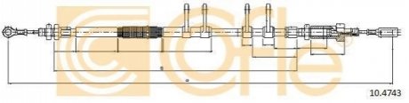 Трос ручного гальма перед. PSA Boxer/Ducato/Jumper 40-Maxi mod 06- 2910/2598 COFLE 10.4743 (фото 1)