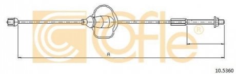 Трос ручного гальма перед. COFLE 10.5360 (фото 1)