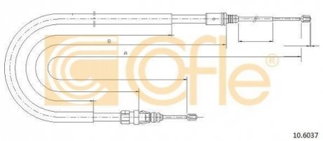 Трос ручника COFLE 10.6037 (фото 1)