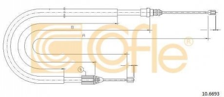 Трос ручника COFLE 10.6693 (фото 1)