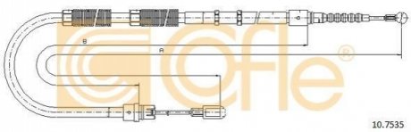 Трос ручного гальма COFLE 10.7535 (фото 1)
