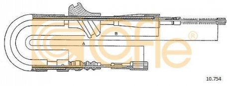 Трос ручника COFLE 10.754 (фото 1)