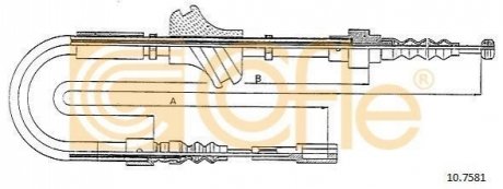 Трос ручника COFLE 10.7581 (фото 1)