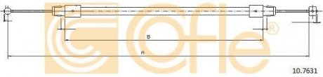 Трос ручного гальма перед. VW TOUAREG (7LA, 7L6, 7L7) 2002/10-2010/05 COFLE 107631 (фото 1)