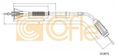 Трос ручного гальма.r. S80 /L. COFLE 108071 (фото 1)